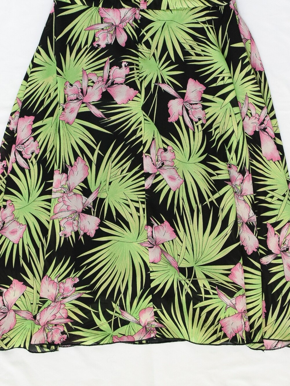 Vintage Y2K Tropical Floral Halter Dress Midi Backless Size 12 Summer Resort 90s - Picture 6 of 9